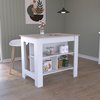 Tuhome Cala Kitchen Island Antibacterial, Three Shelves, Four Legs, Light Gray/White AZB5772